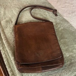 Brown Soft Leather Crossbody Bag